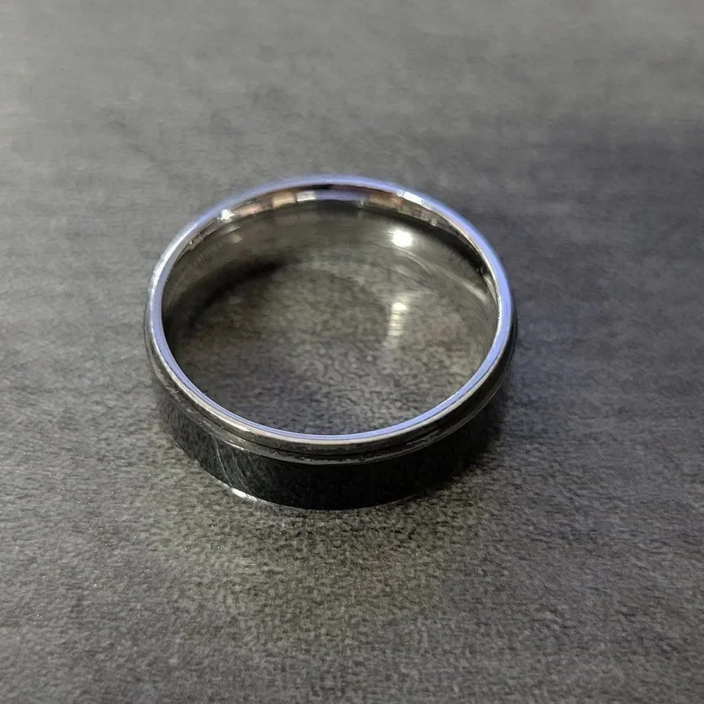 Men's Black Spinner Wedding Ring - Men's Fidget Spinner Ring - Mens Worry Ring